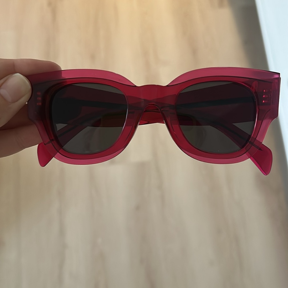 Celine Red Sunglasses Bold Design Fashion-Forward